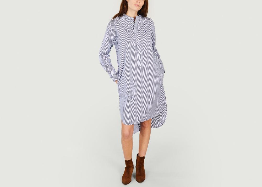 L'exception Robe Chemise Ceinturé Bleu Polo Ralph Lauren