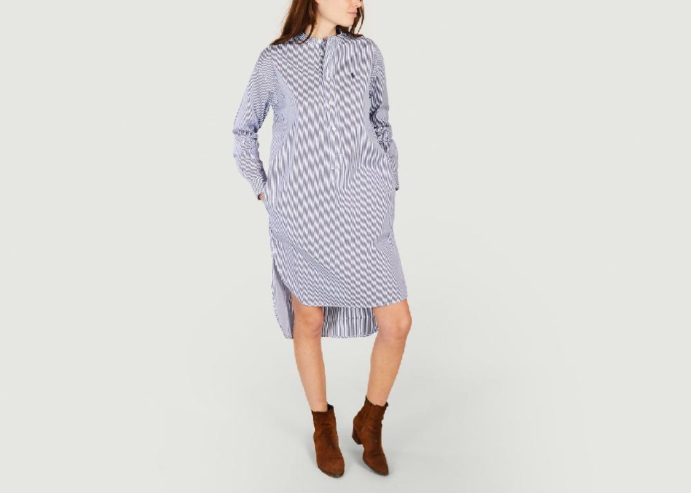 L'exception Robe Chemise Ceinturé Bleu Polo Ralph Lauren