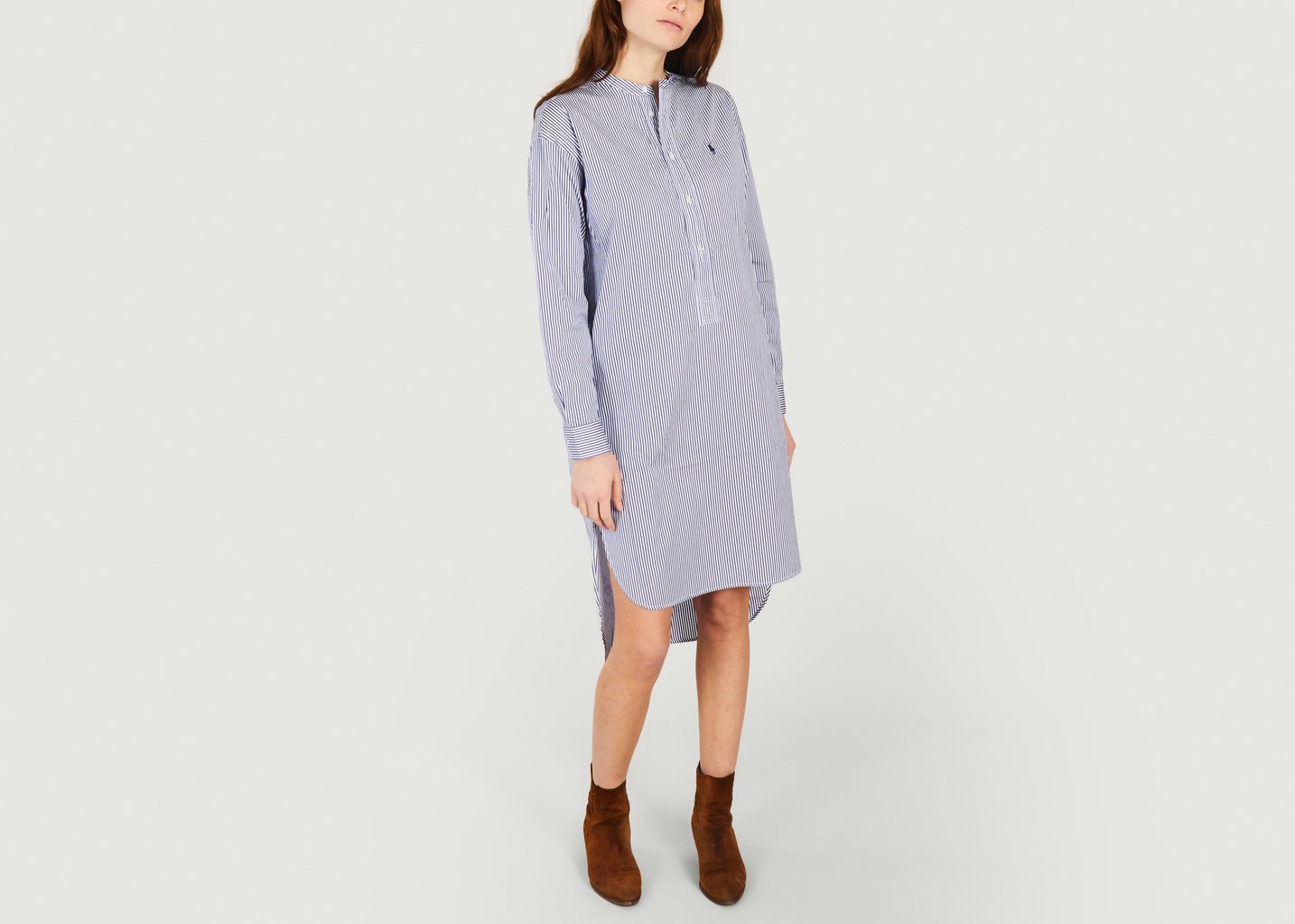 l'exception Robe chemise ceinturé Bleu Polo Ralph Lauren