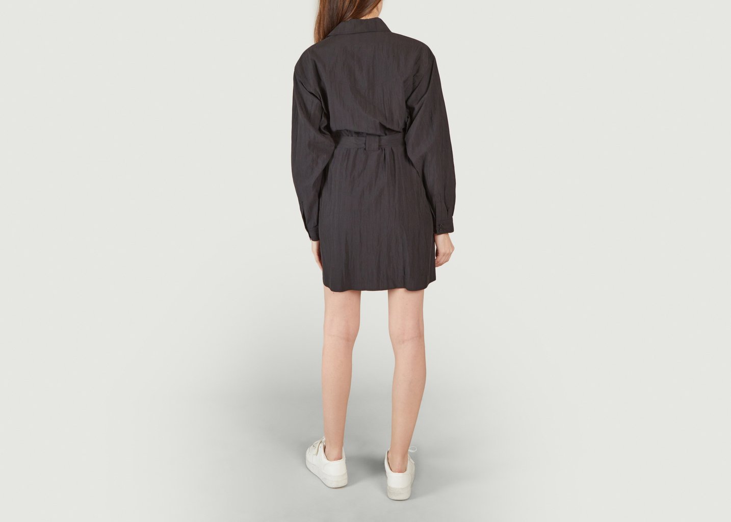 L'exception Robe Chemise Ceinturée Pearl Noir Ba&sh
