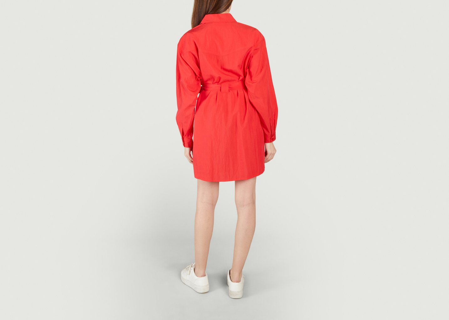 L'exception Robe Chemise Ceinturée Pearl Rouge Ba&sh