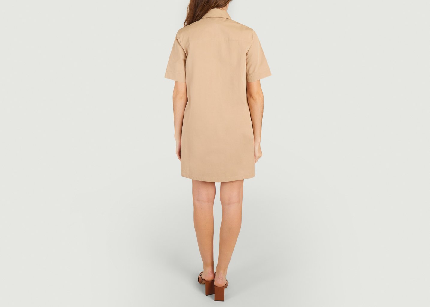 L'exception Robe Chemise Courte Manches Courtes Berangere Beige APC Paris