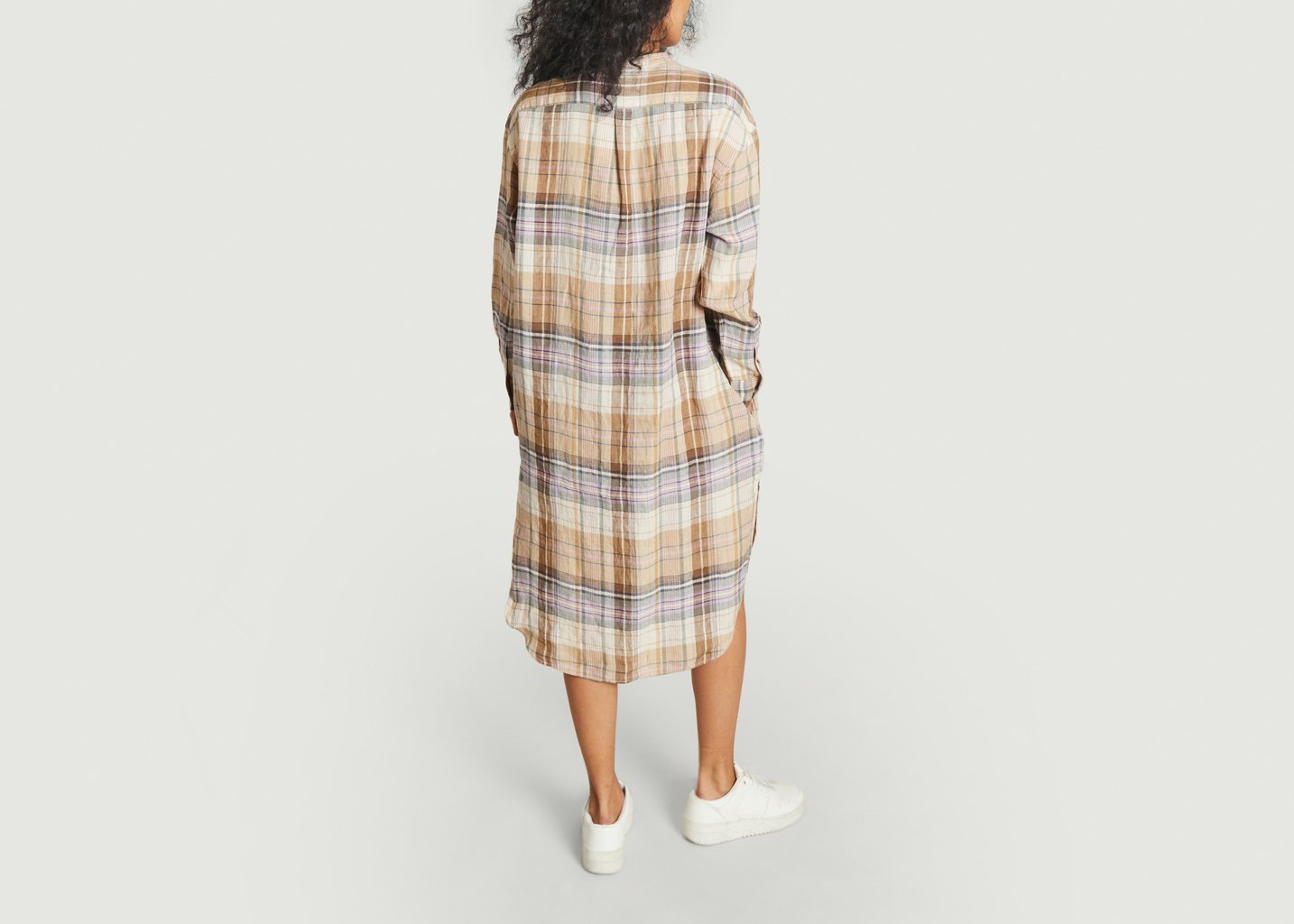 L'exception Robe Chemise écossaise En Lin Imprimé Polo Ralph Lauren