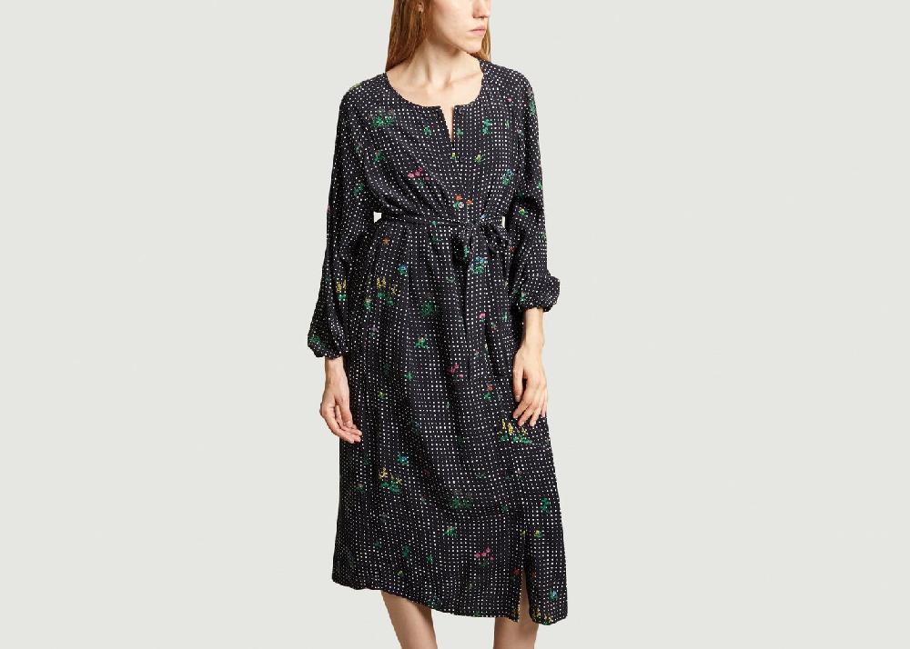 L'exception Robe Chemise Imprimée Bleu Marine Essentiel Antwerp