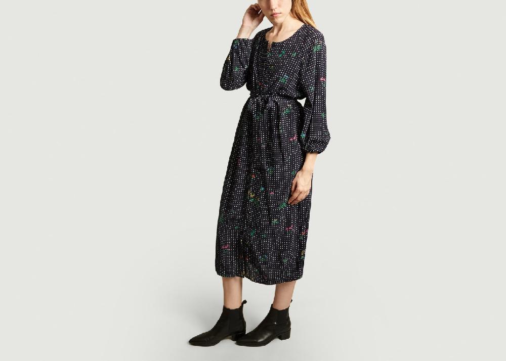 L'exception Robe Chemise Imprimée Bleu Marine Essentiel Antwerp