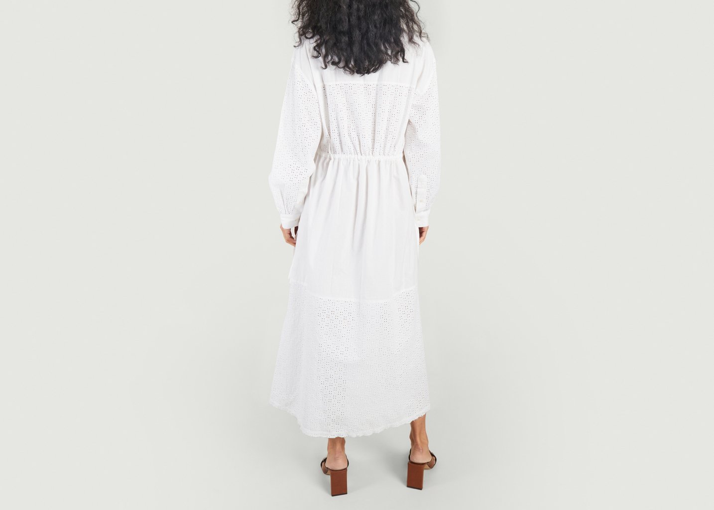 L'exception Robe Chemise Longue En Coton Ava Blanc Skall Studio