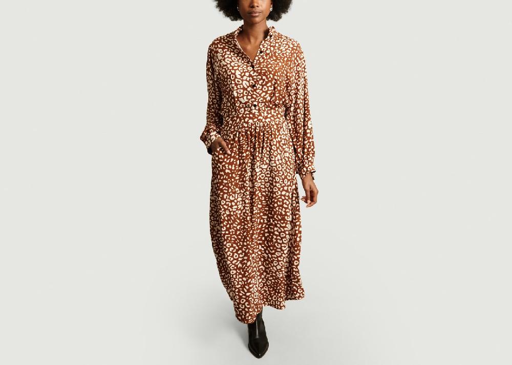 L'exception Robe Chemise Longue Print Panthère Royaume Fauve La Petite Française