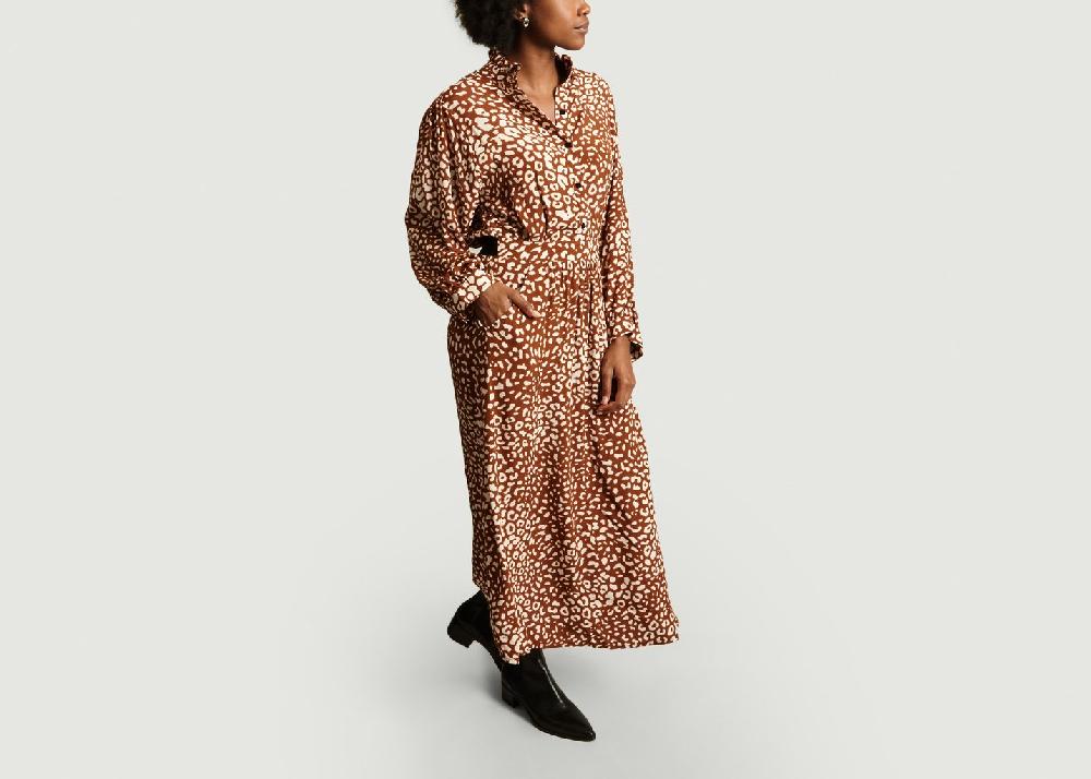 L'exception Robe Chemise Longue Print Panthère Royaume Fauve La Petite Française