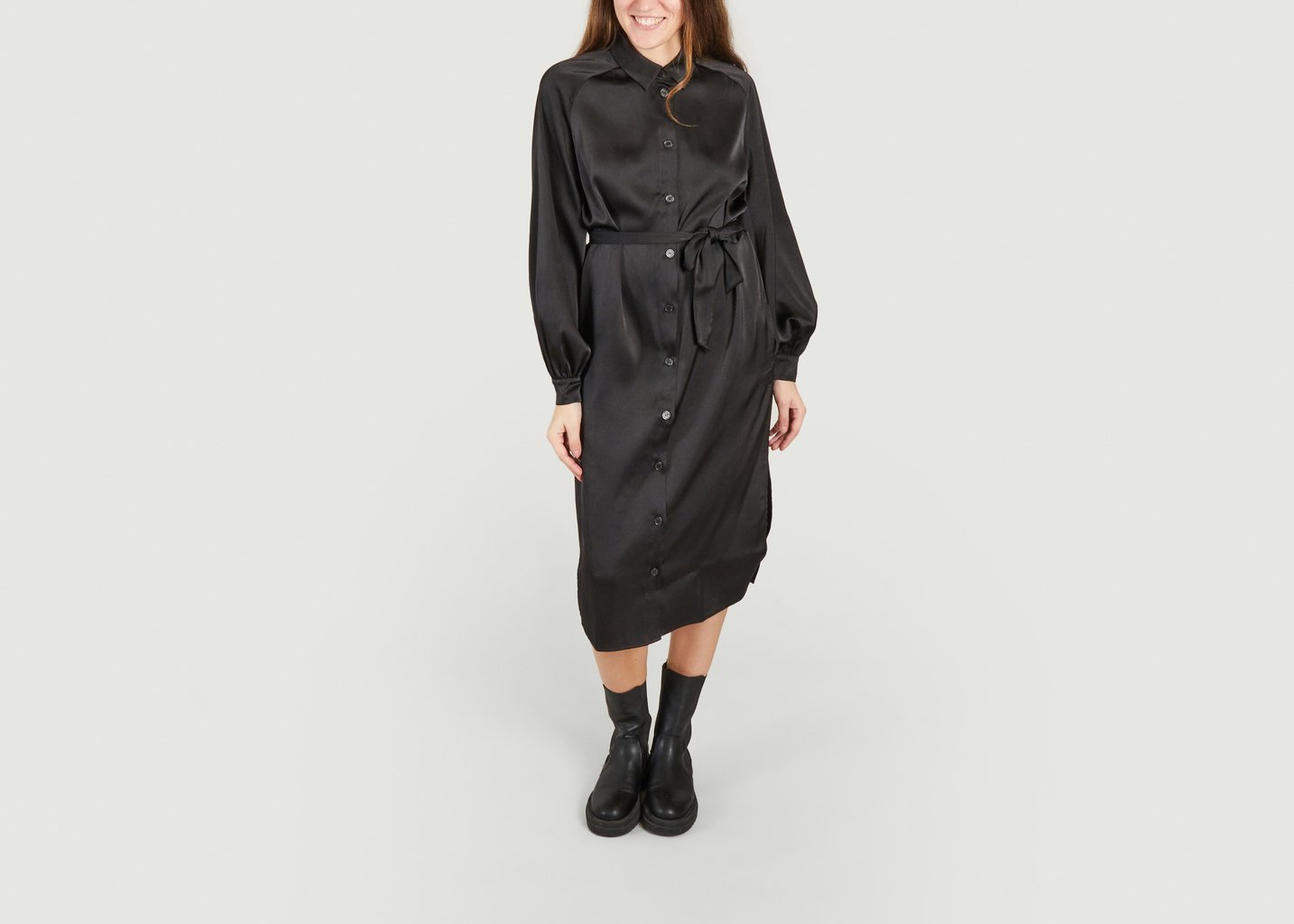 L'exception Robe Chemise Nika 13096 Noir Samsoe & Samsoe