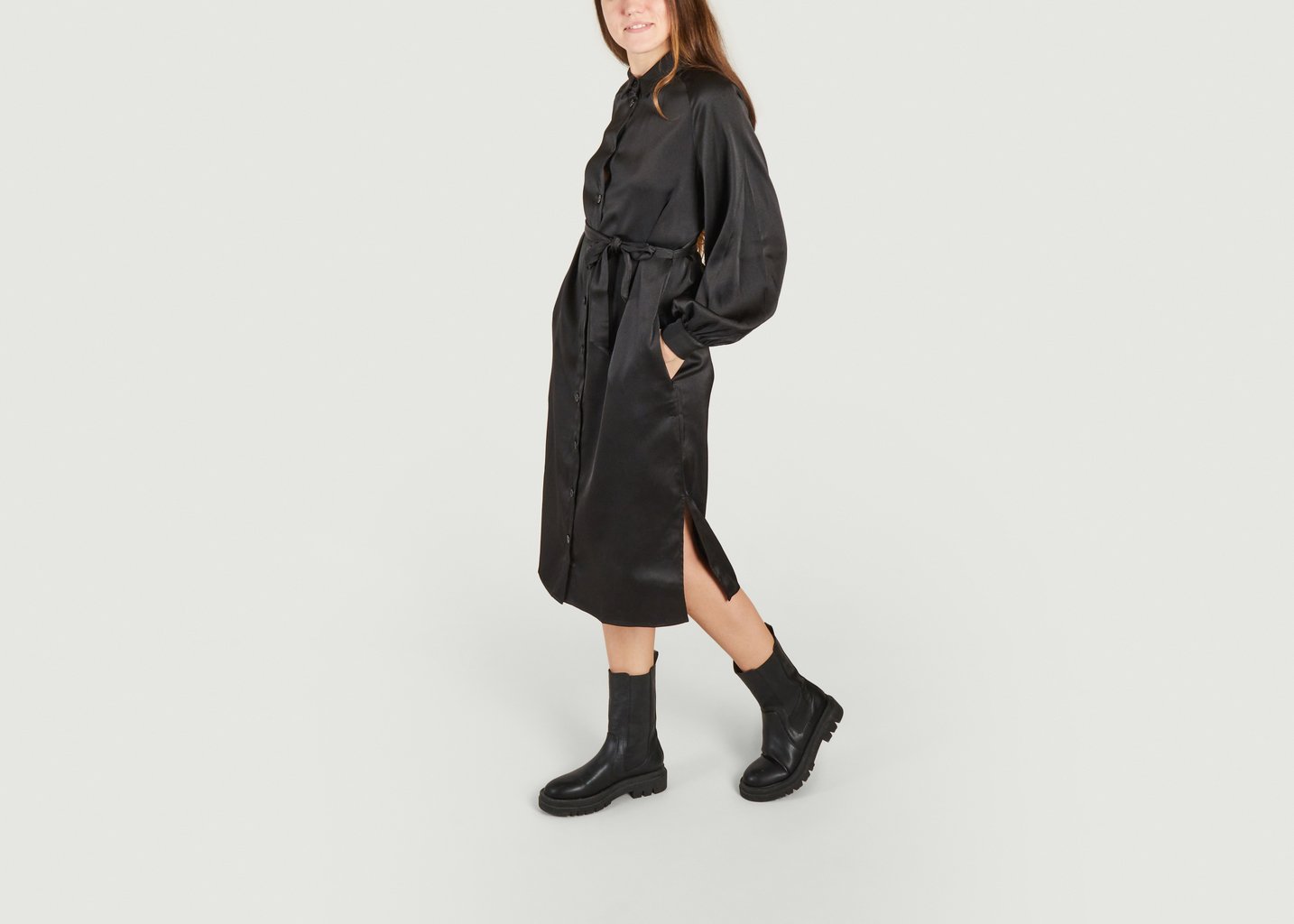 L'exception Robe Chemise Nika 13096 Noir Samsoe & Samsoe