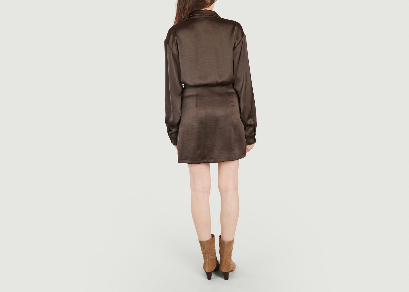 L'exception Robe Chemise Unie Liza Marron Foncé Samsoe & Samsoe