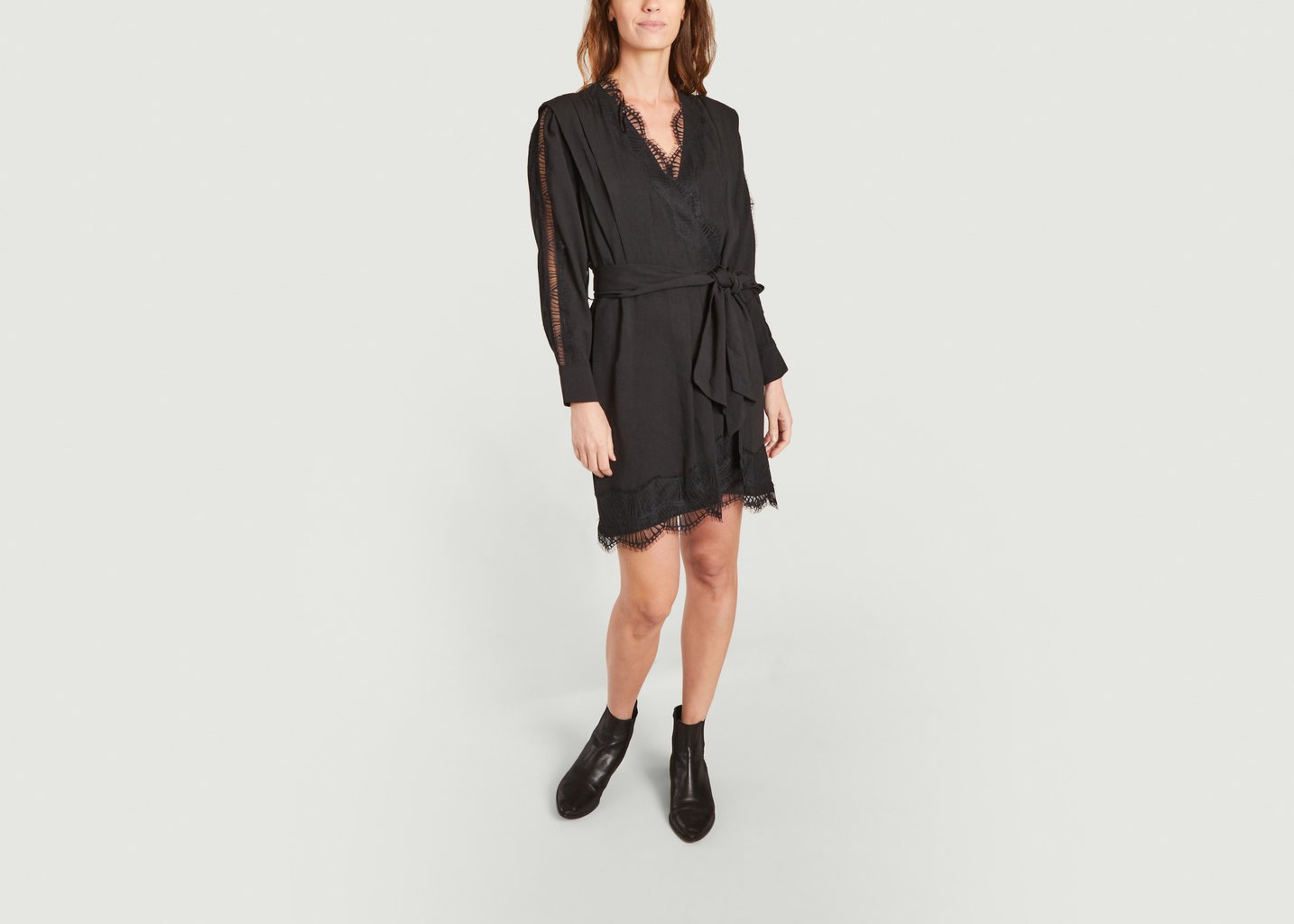 L'exception Robe Clever Avec Empiècements Dentelle Noir Suncoo