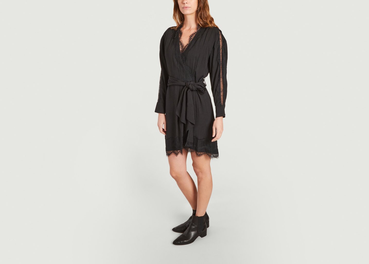 L'exception Robe Clever Avec Empiècements Dentelle Noir Suncoo