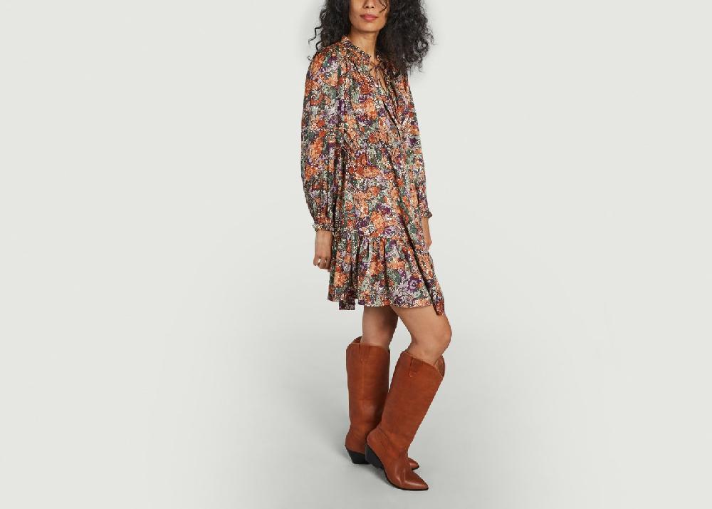 L'exception Robe Courte Motif Fleuri Chama Multicolore Suncoo
