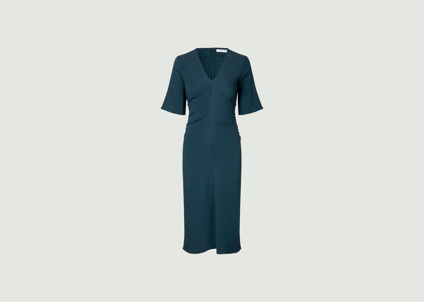 l'exception Robe de soirée midi ajustée manches courtes Samailey Encre Samsoe & Samsoe