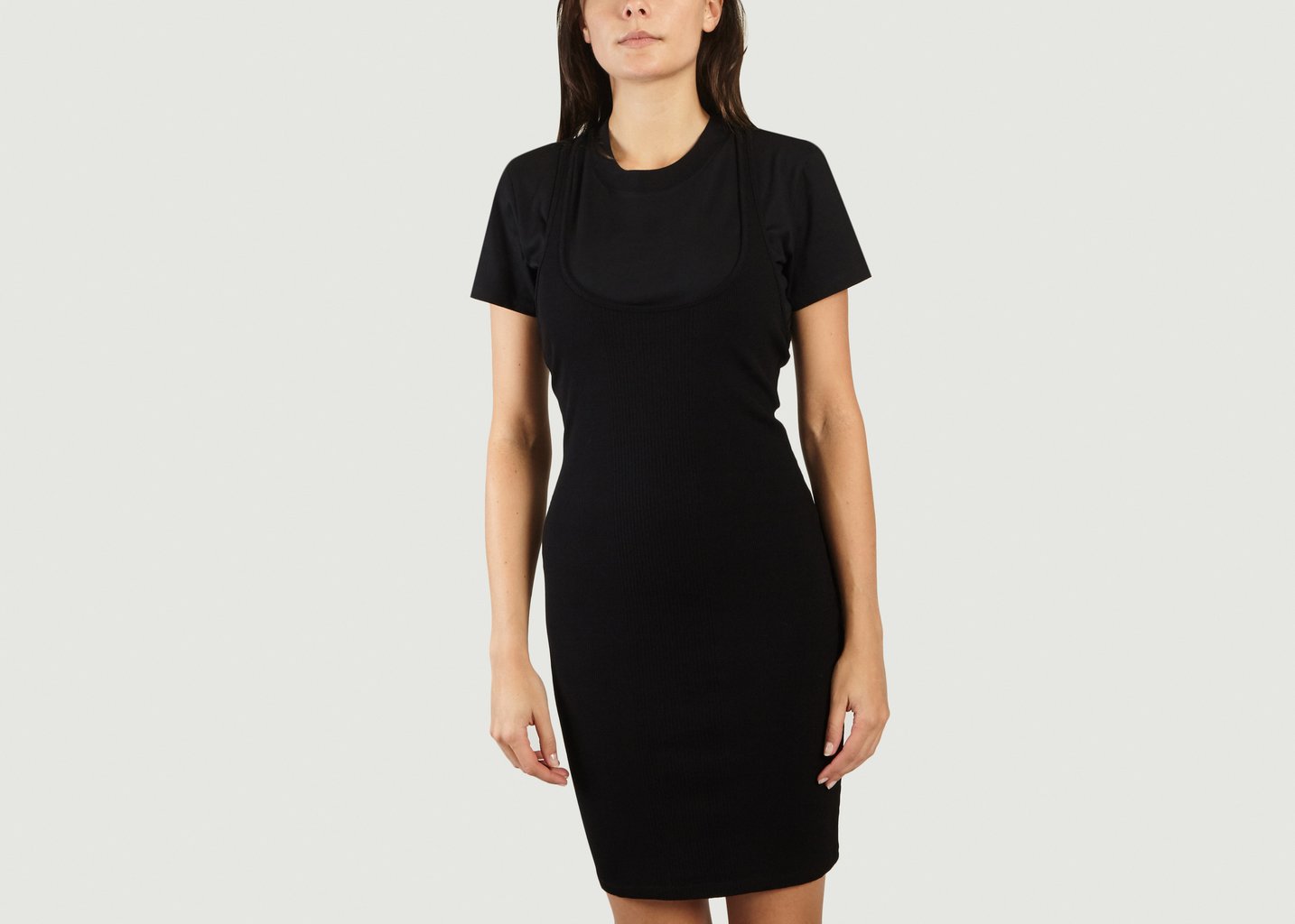 l'exception Robe Doublée T Shirt Noir T by Alexander Wang