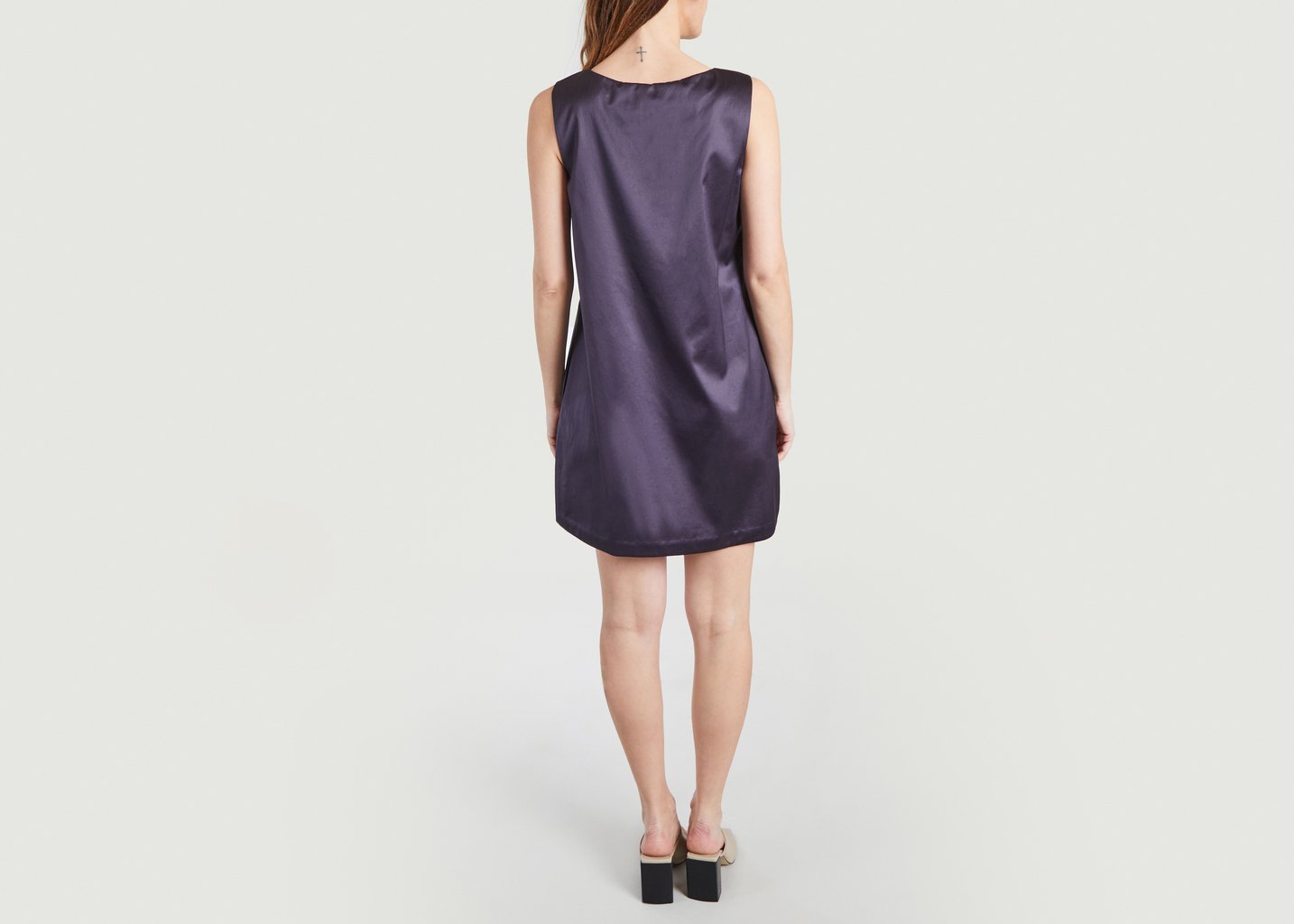 L'exception Robe En Coton Chintz Bleu Marine Theory