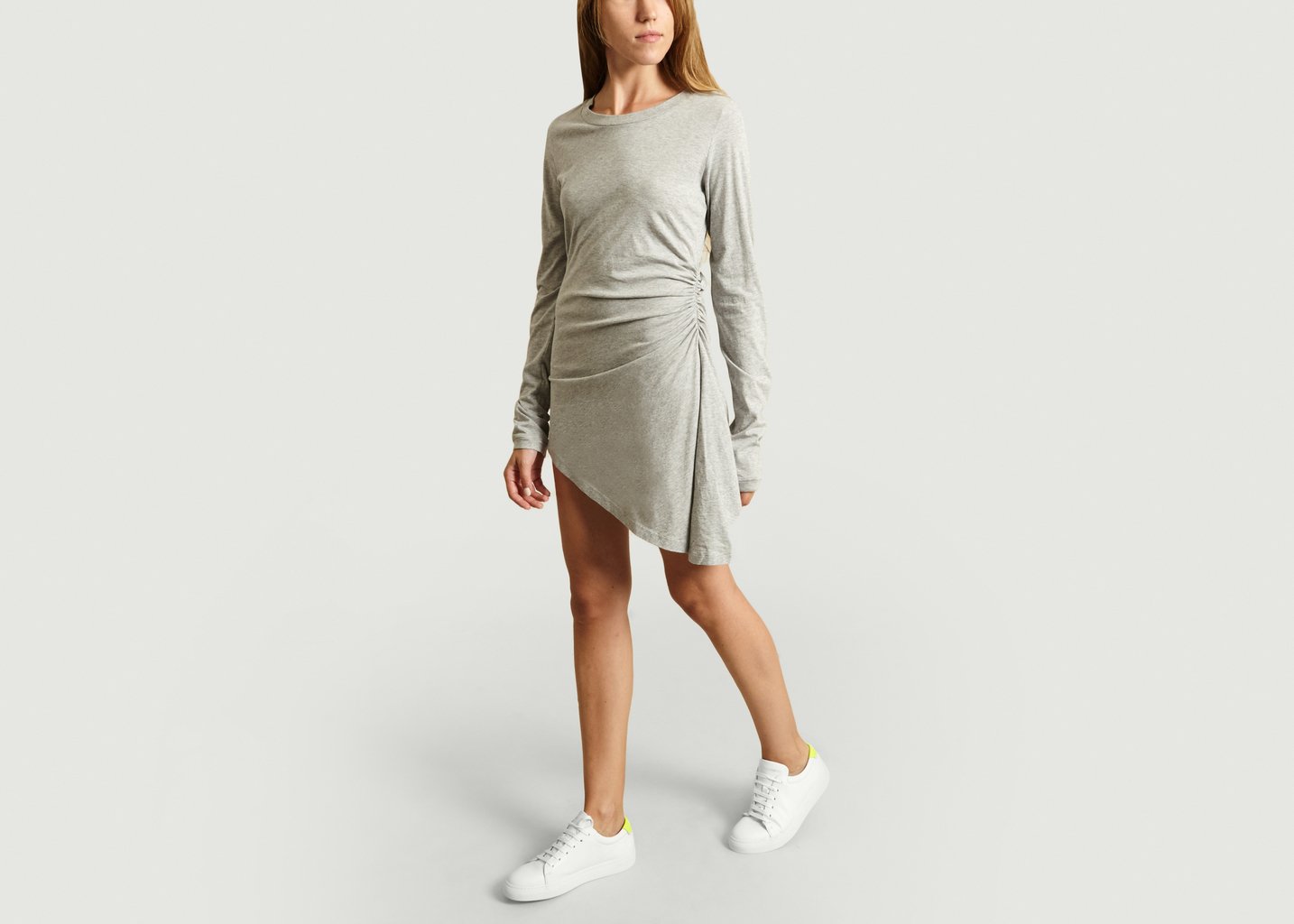 L'exception Robe En Jersey Asymétrique Gris MM6 Maison Margiela