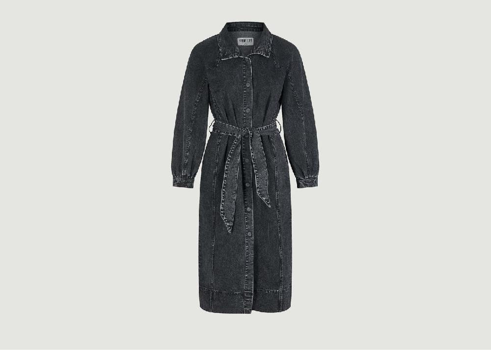 L'exception Robe Feba En Jean En Coton Biologique Anthracite Komodo