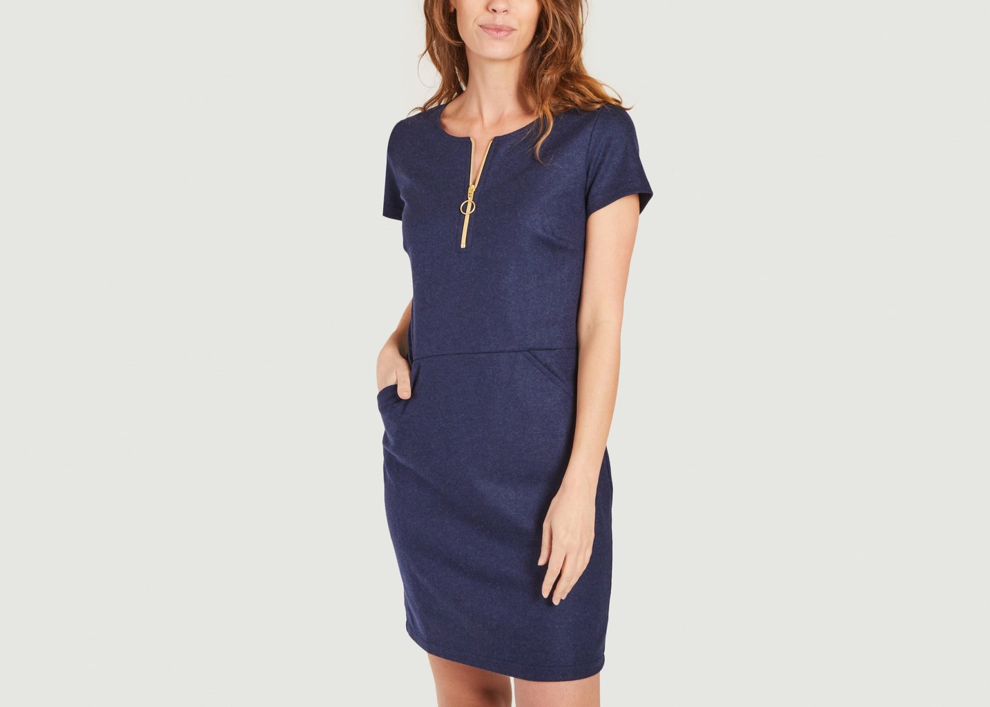 l'exception Robe fourreau Villa Bleu Marine agnès b