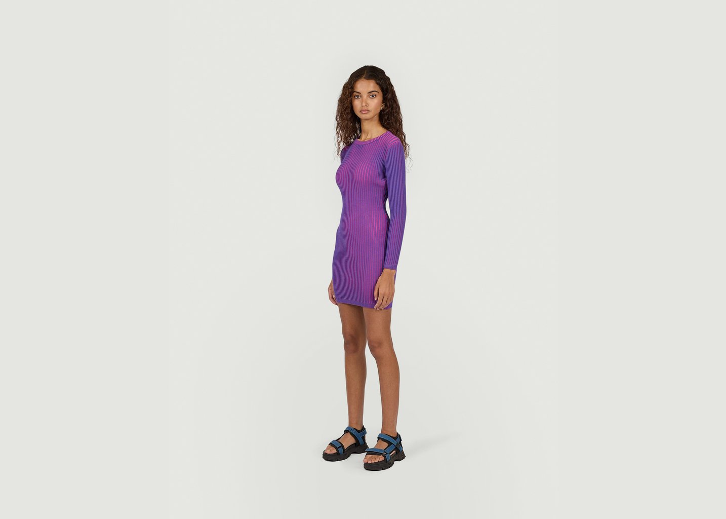L'exception Robe Fox En Tricot Kaléidoscope Violet Heimstone