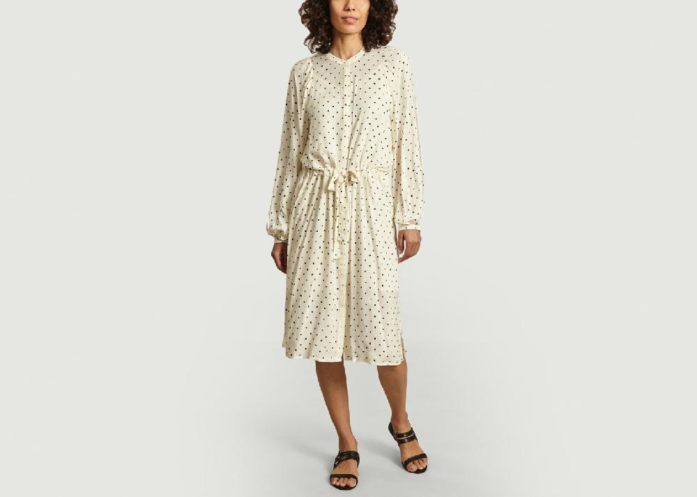 L'exception Robe Imprimée à Ceinture Ajustable Blanc Second Female