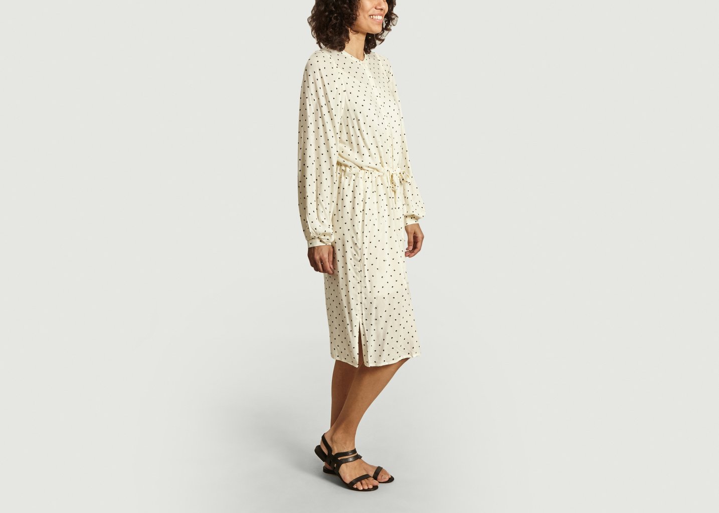 L'exception Robe Imprimée à Ceinture Ajustable Blanc Second Female
