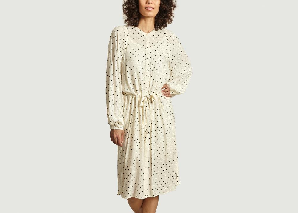 l'exception Robe imprimée à ceinture ajustable Blanc Second Female