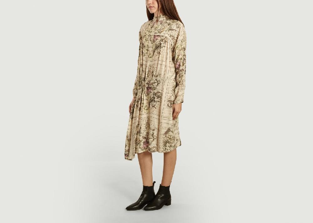 L'exception Robe Imprimée Vanuna Beige By Malene Birger