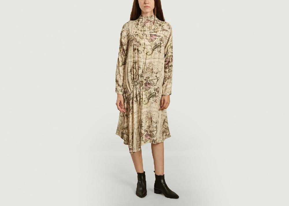 l'exception Robe imprimée Vanuna Beige By Malene Birger