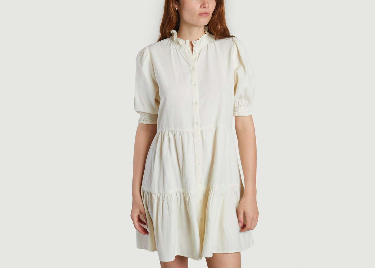 l'exception Robe Java Crimp Ecru Petite Mendigote Paris