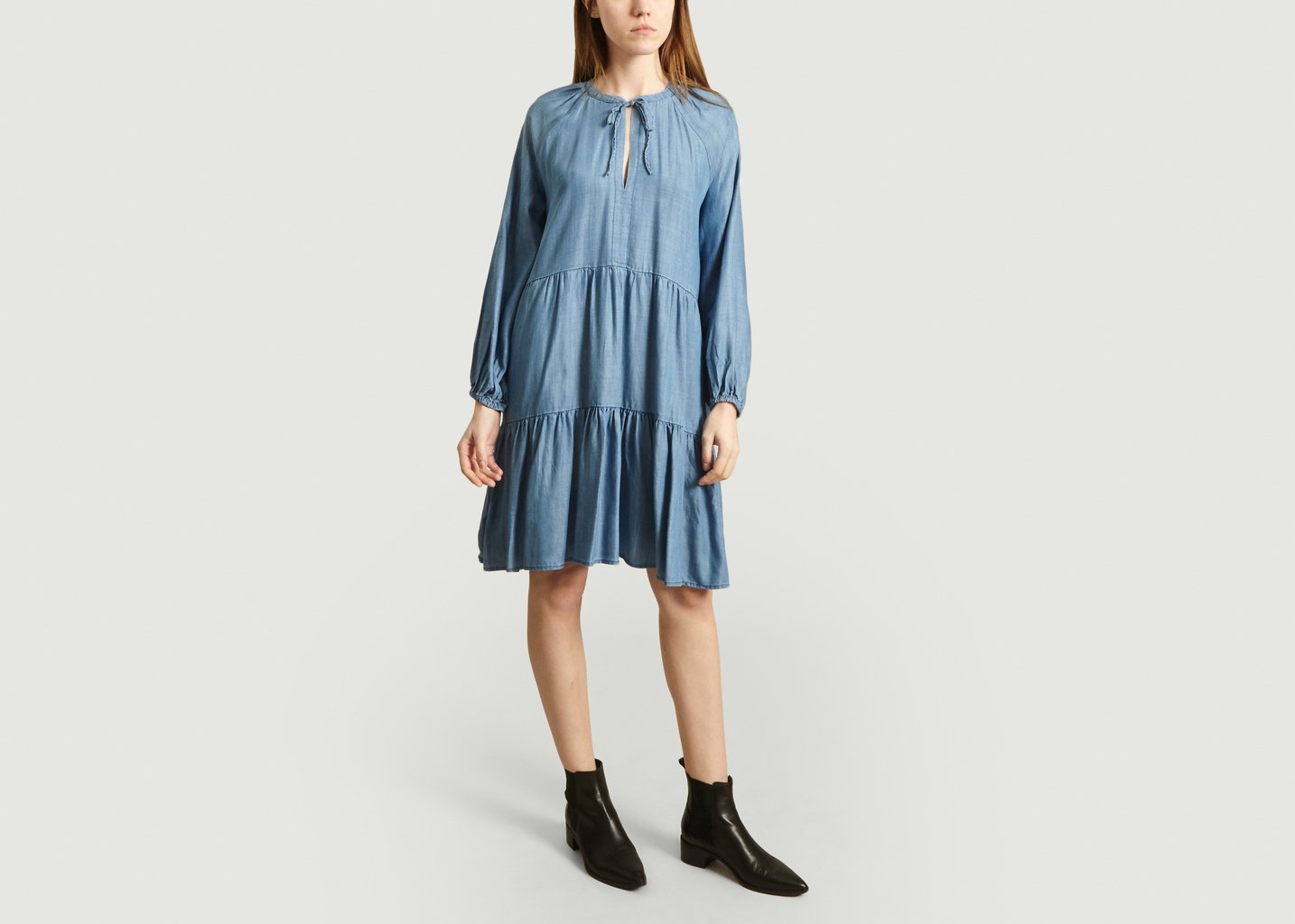 L'exception Robe Lilla Oversize Effet Denim Bleu Second Female