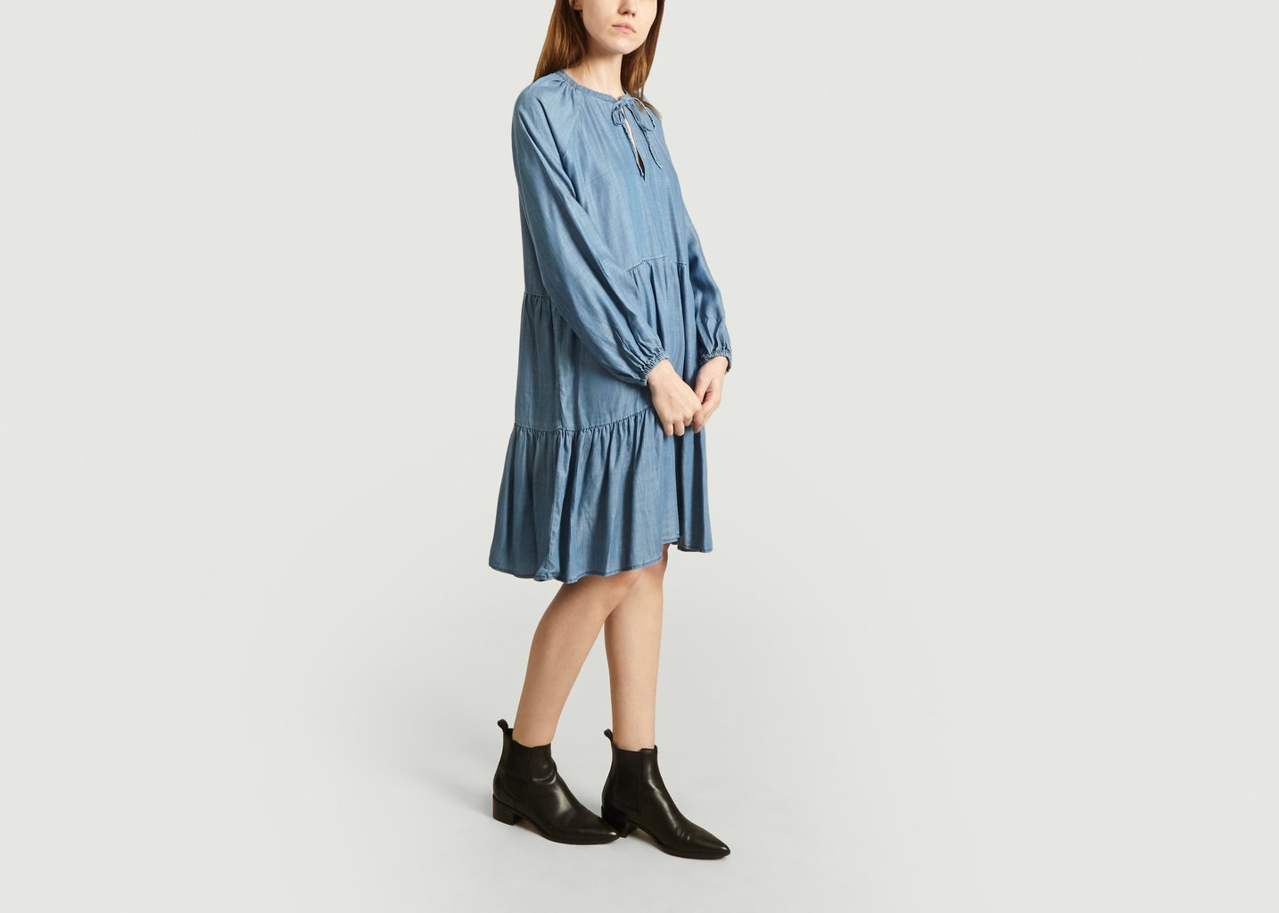 L'exception Robe Lilla Oversize Effet Denim Bleu Second Female