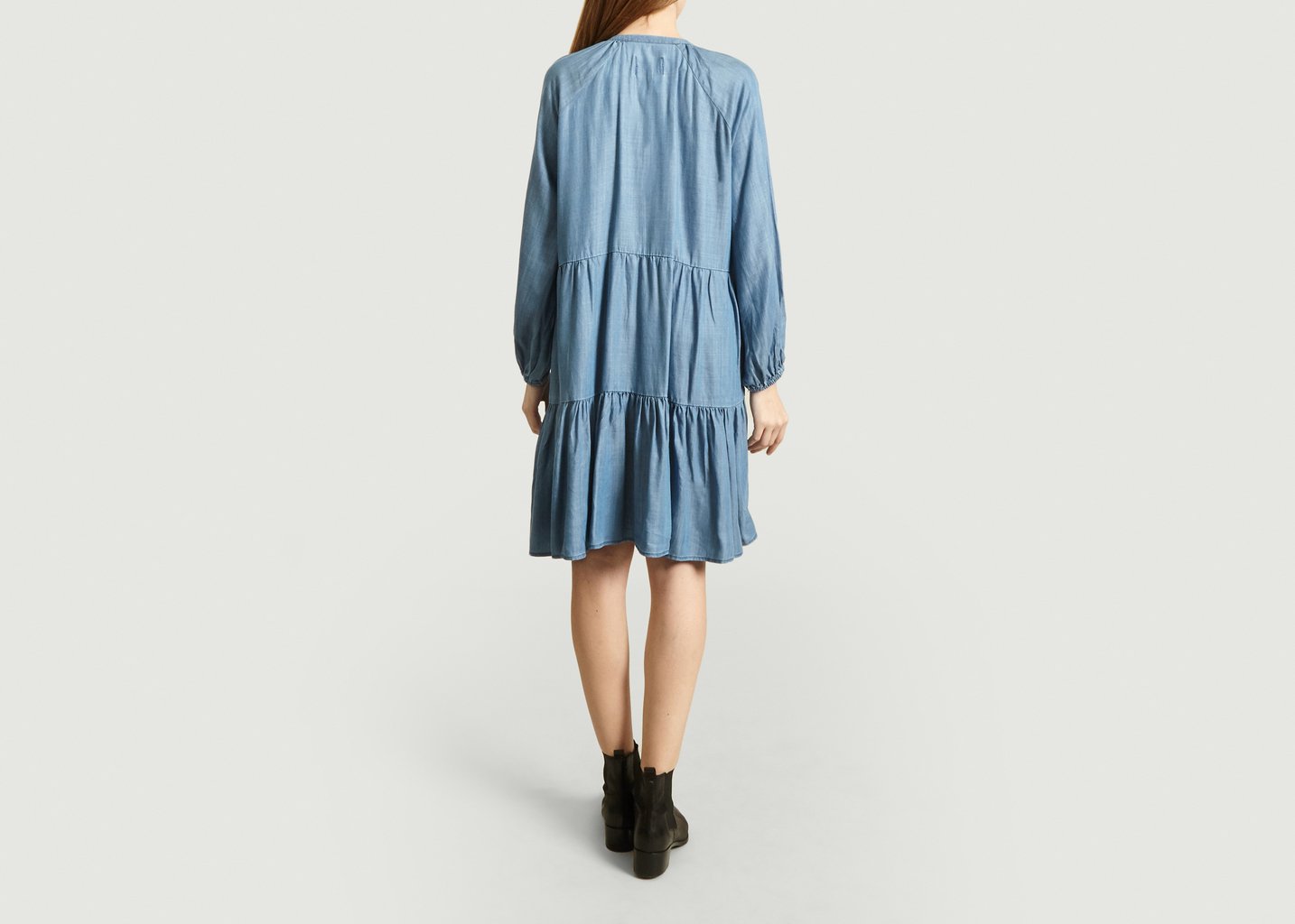 L'exception Robe Lilla Oversize Effet Denim Bleu Second Female