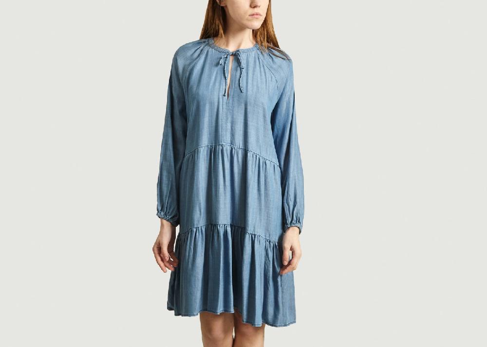 l'exception Robe Lilla oversize effet denim Bleu Second Female