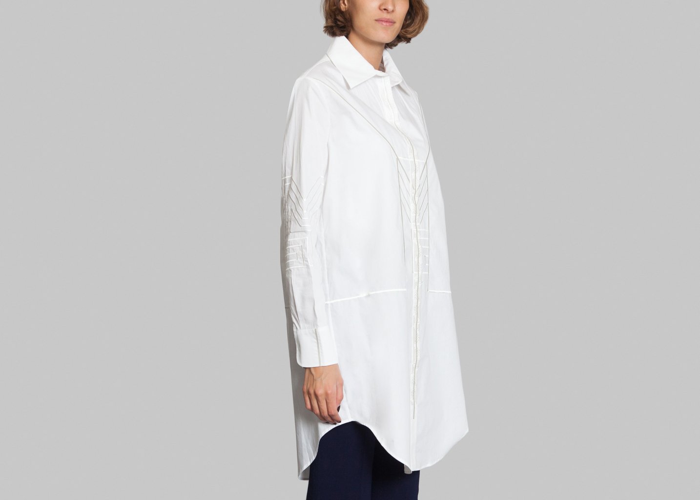 L'exception Robe Longue Chemise Suzhou Blanc Masha Ma