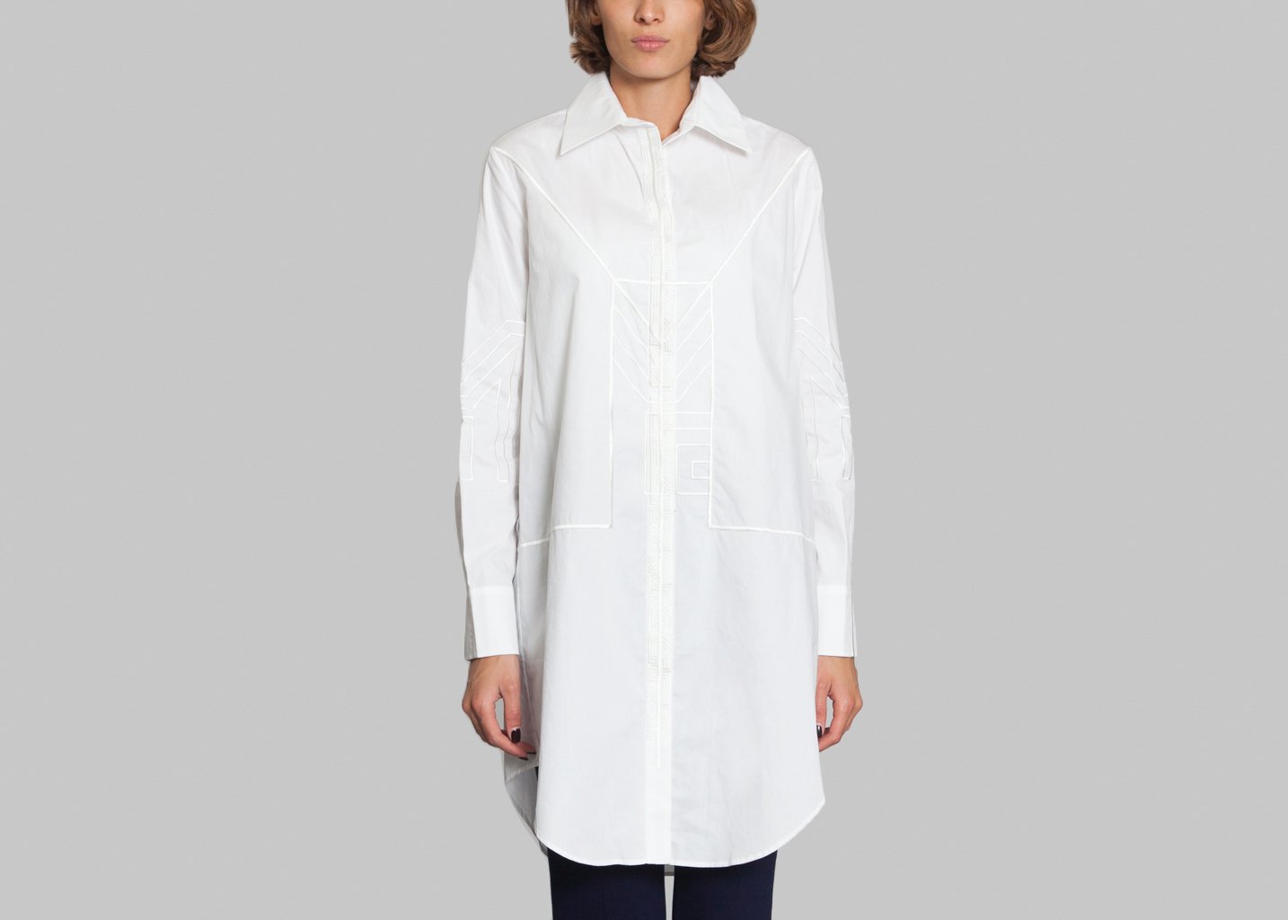l'exception Robe Longue Chemise Suzhou Blanc Masha Ma