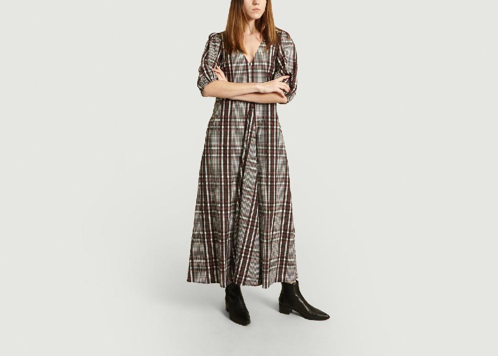L'exception Robe Longue Emily Imprimé Carreaux Multicolore Second Female