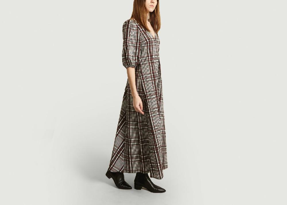 L'exception Robe Longue Emily Imprimé Carreaux Multicolore Second Female