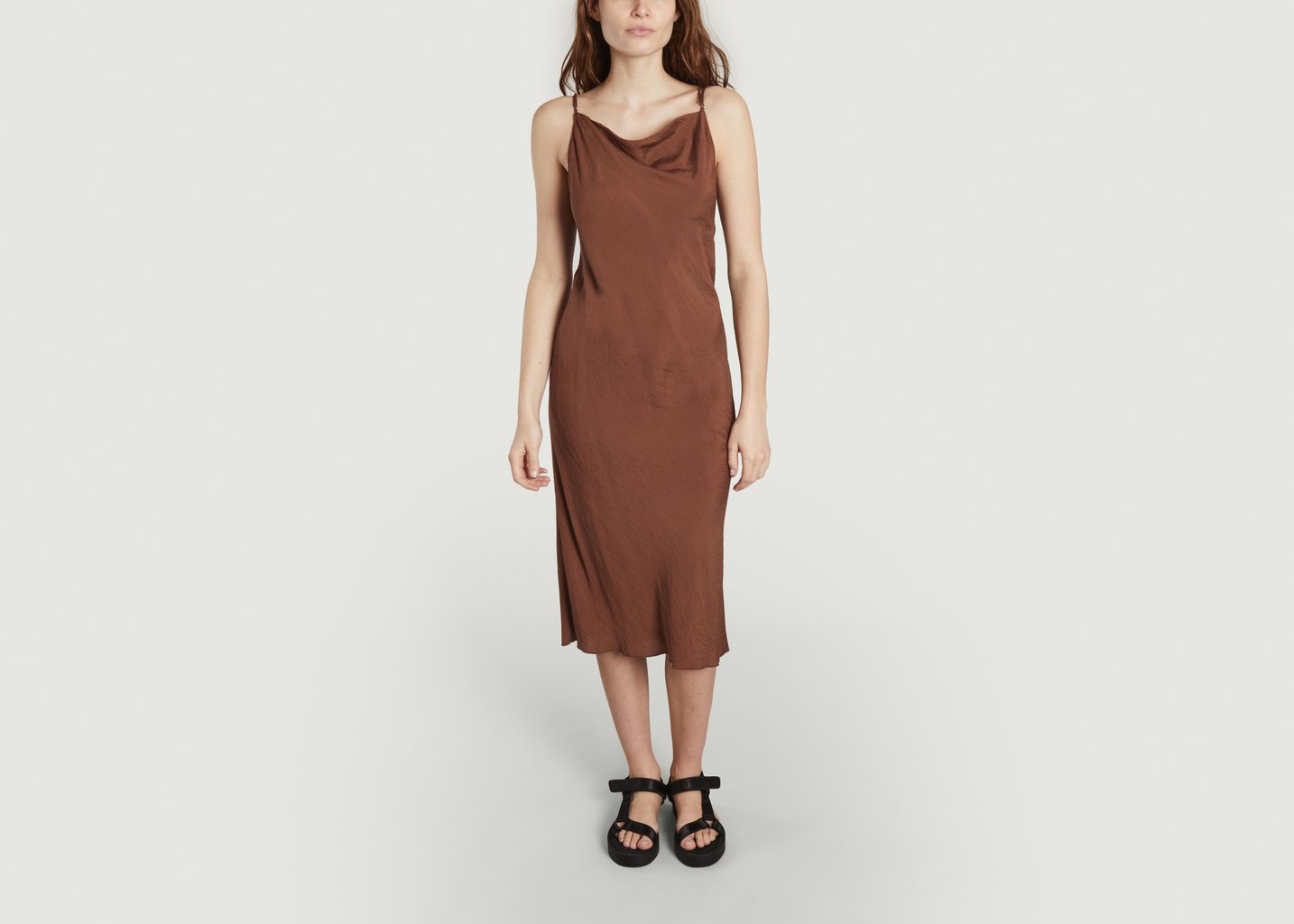 l'exception Robe Longue Fredericka Marron Samsoe & Samsoe