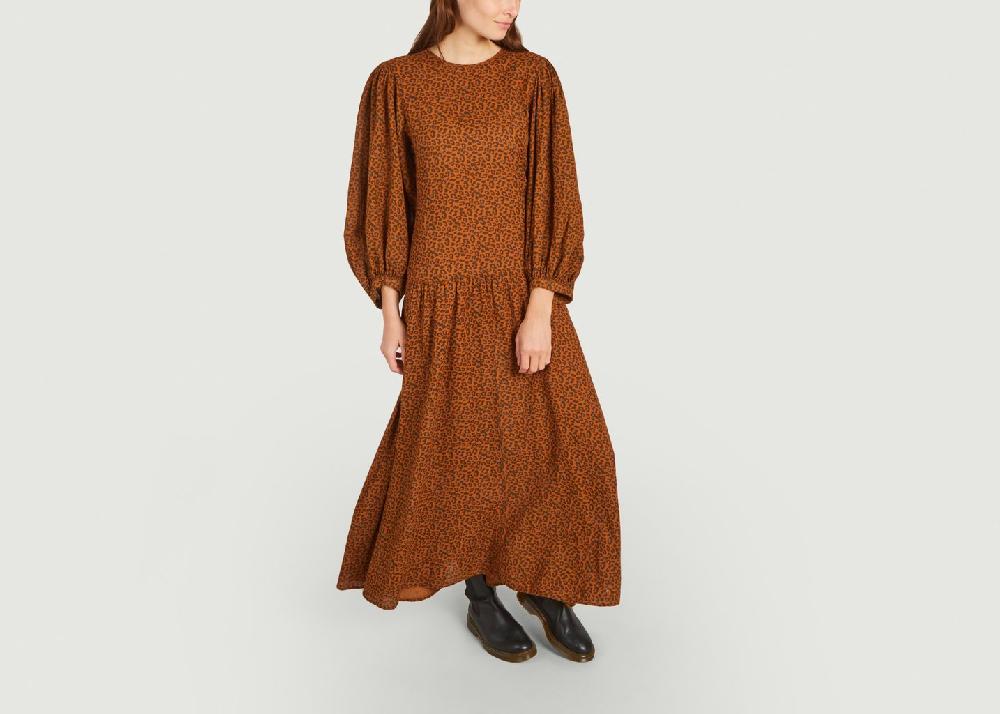 L'exception Robe Longue Imprimé Léopard En Coton Bio Federica Caramel The New Society