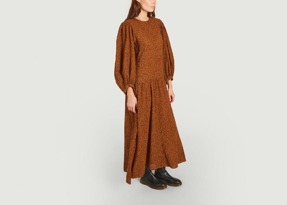 L'exception Robe Longue Imprimé Léopard En Coton Bio Federica Caramel The New Society