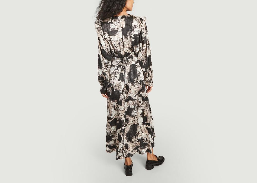 L'exception Robe Longue Imprimée Nuna Noir IRO Paris