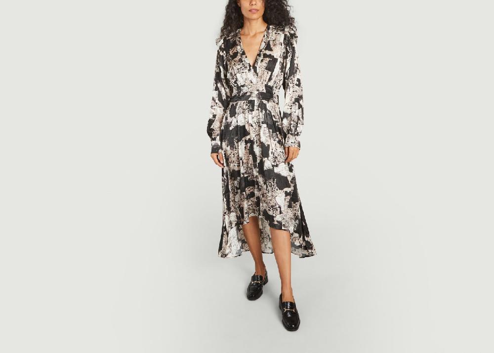 l'exception Robe longue imprimée Nuna Noir IRO Paris