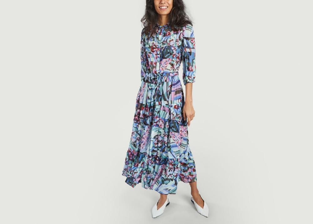 L'exception Robe Longue Motif Fantaisie Camila Multicolore Suncoo