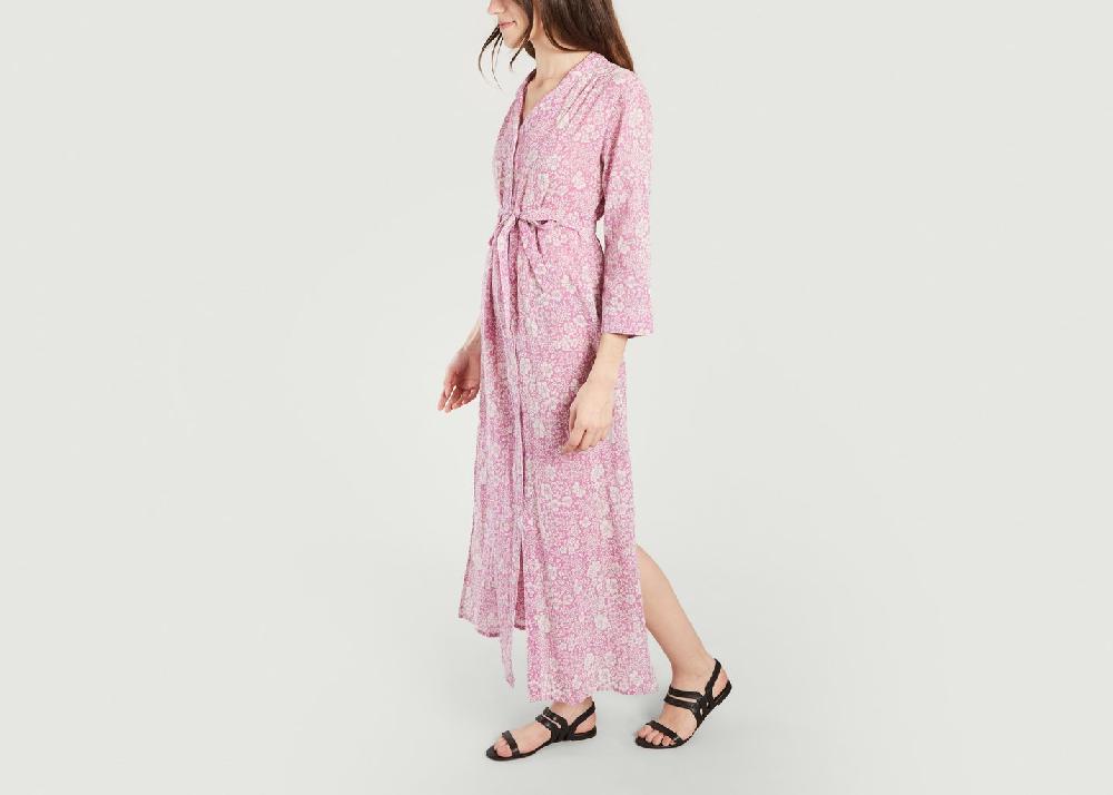 L'exception Robe Longue Motif Fleuri Tamara Violet Petite Mendigote Paris