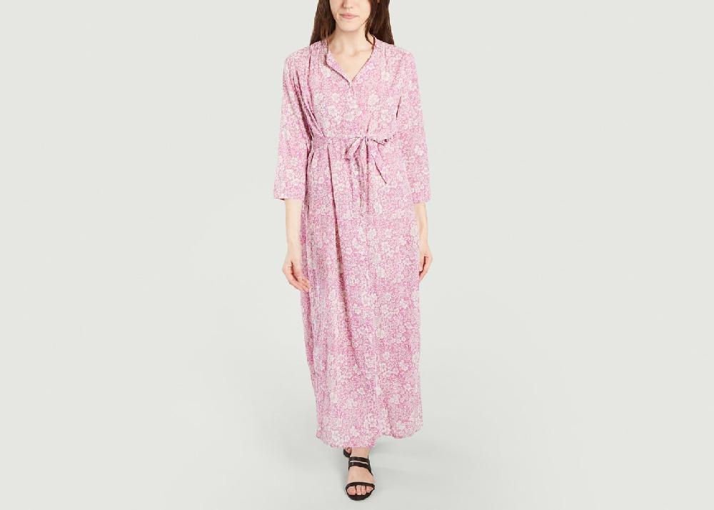 l'exception Robe longue motif fleuri Tamara Violet Petite Mendigote Paris