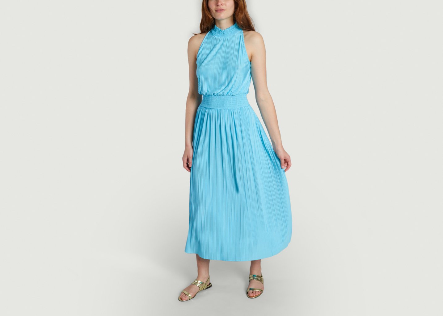 L'exception Robe Longue Plissée Sans Manche Uma Turquoise Samsoe & Samsoe