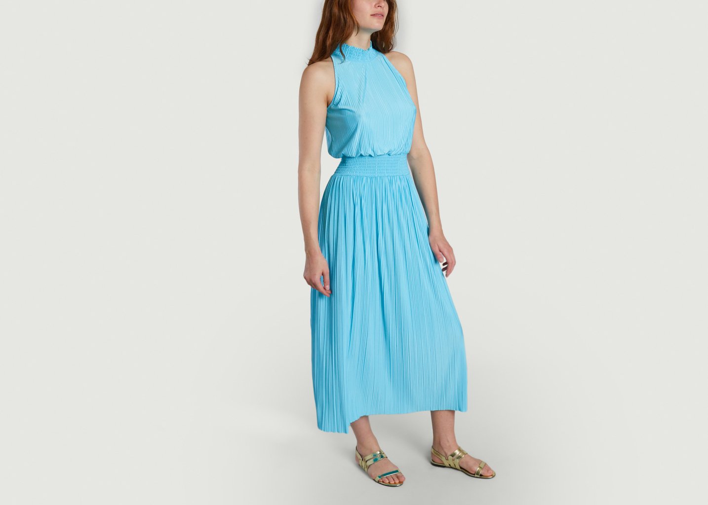 L'exception Robe Longue Plissée Sans Manche Uma Turquoise Samsoe & Samsoe