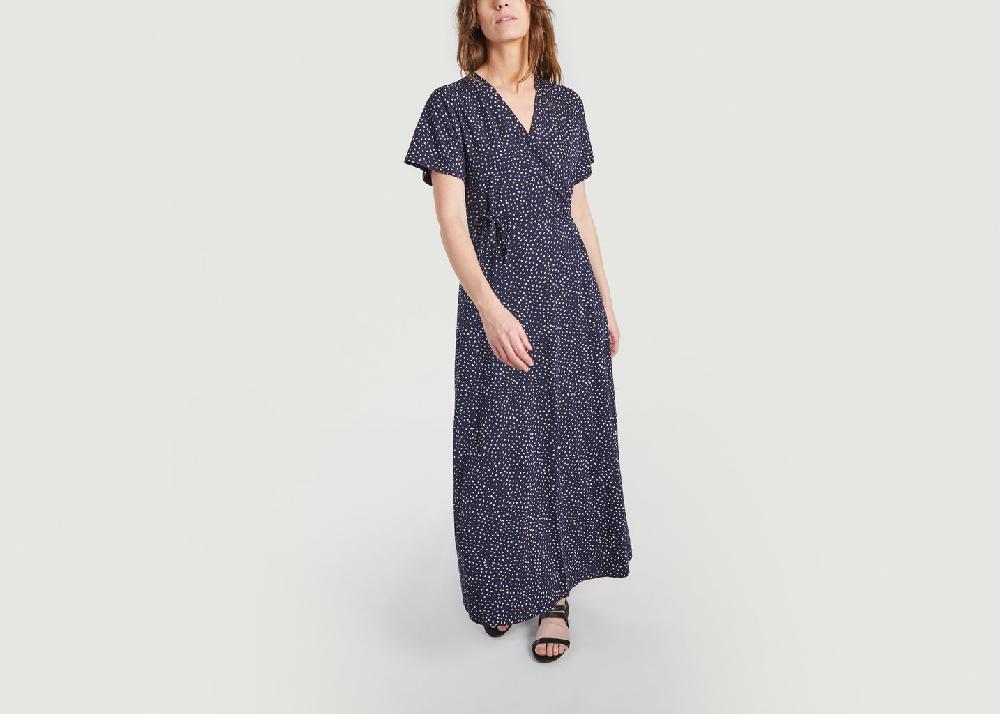 L'exception Robe Longue Portefeuille Imprimé Fantaisie Leora Bleu Marine People Tree